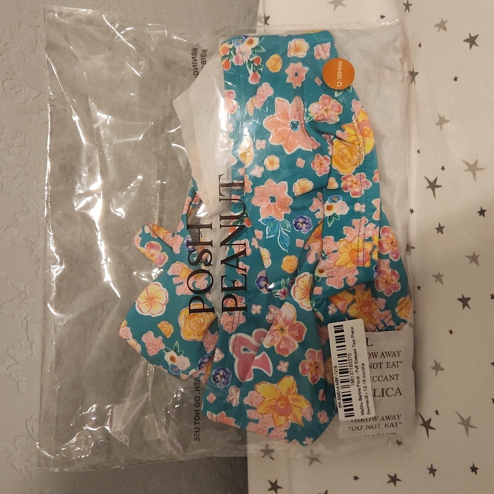 Posh Peanut Floral Barbie 2-Piece Swimsuit NIB